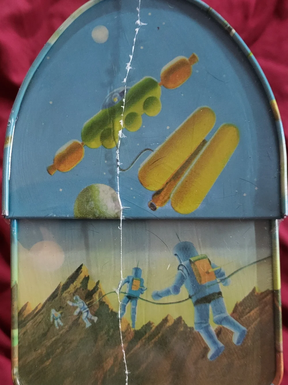 *NEW*G Whiz Reproduction Space Themed Metal Lunch Box SEALED Excellent Condition